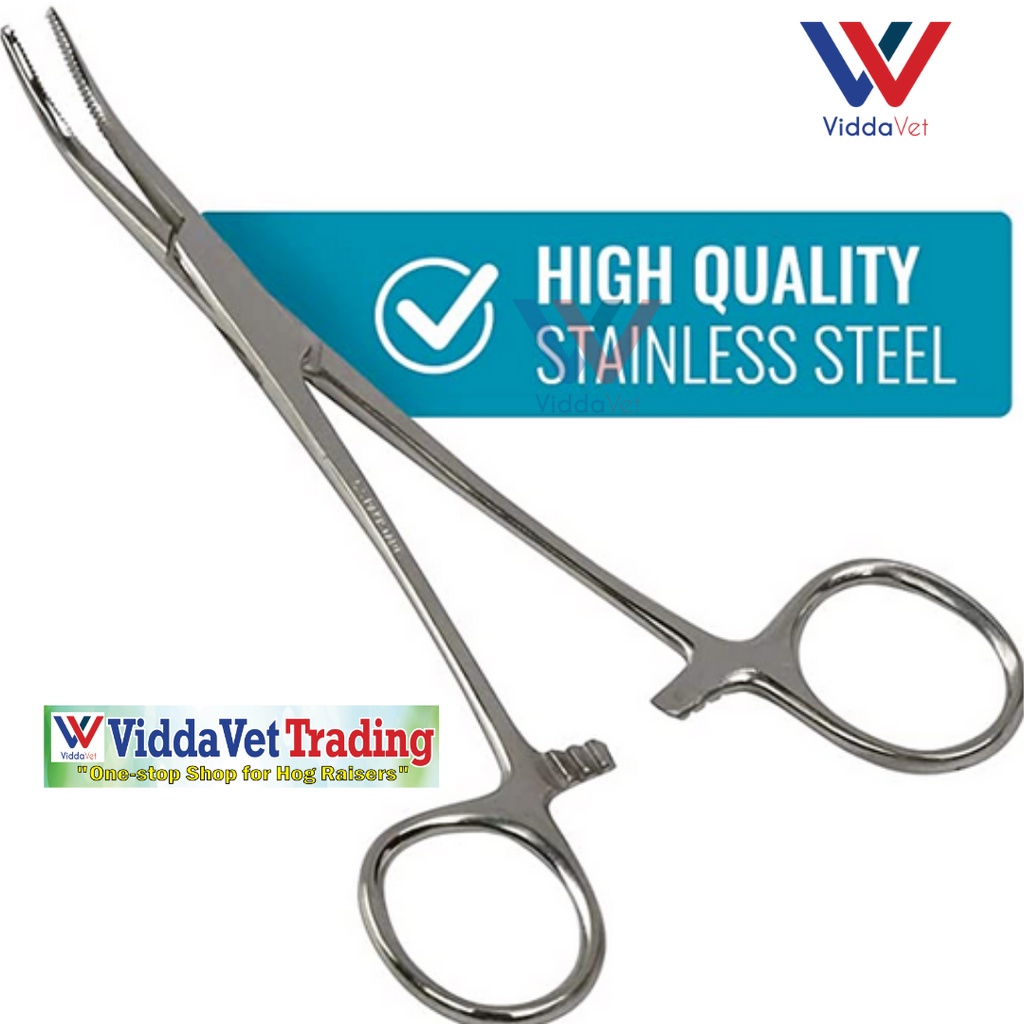 18 cm Forceps Curved Big Stainless Veterinary Hemostatic Surgical