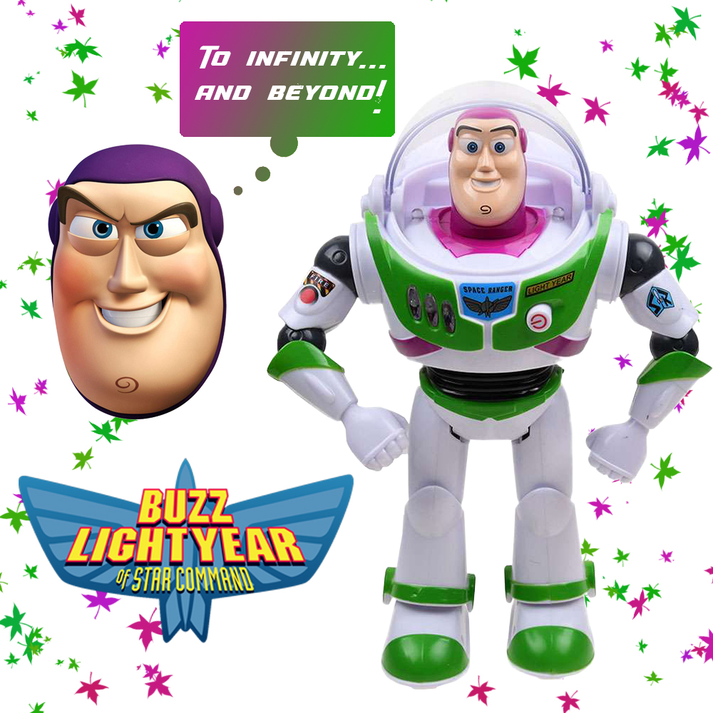 Toy Story Buzz Lightyear Disney Anime Figures Lights Voices Movable Set