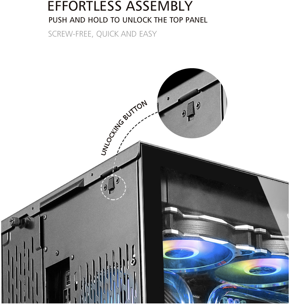 LIAN LI O11 Dynamic XL ROG certificated -Black color ---Tempered Glass on the Front, and Left Side. E-ATX ,ATX Full Tower Gaming Computer Case---O11D XL-X