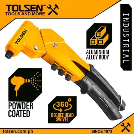 Tolsen Steel Hand Riveter with TPR Handle