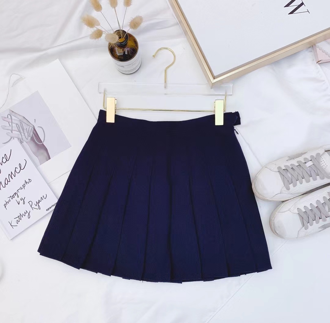 pleated skirt high waist A-line college style short skirt black skirt  female short skirt