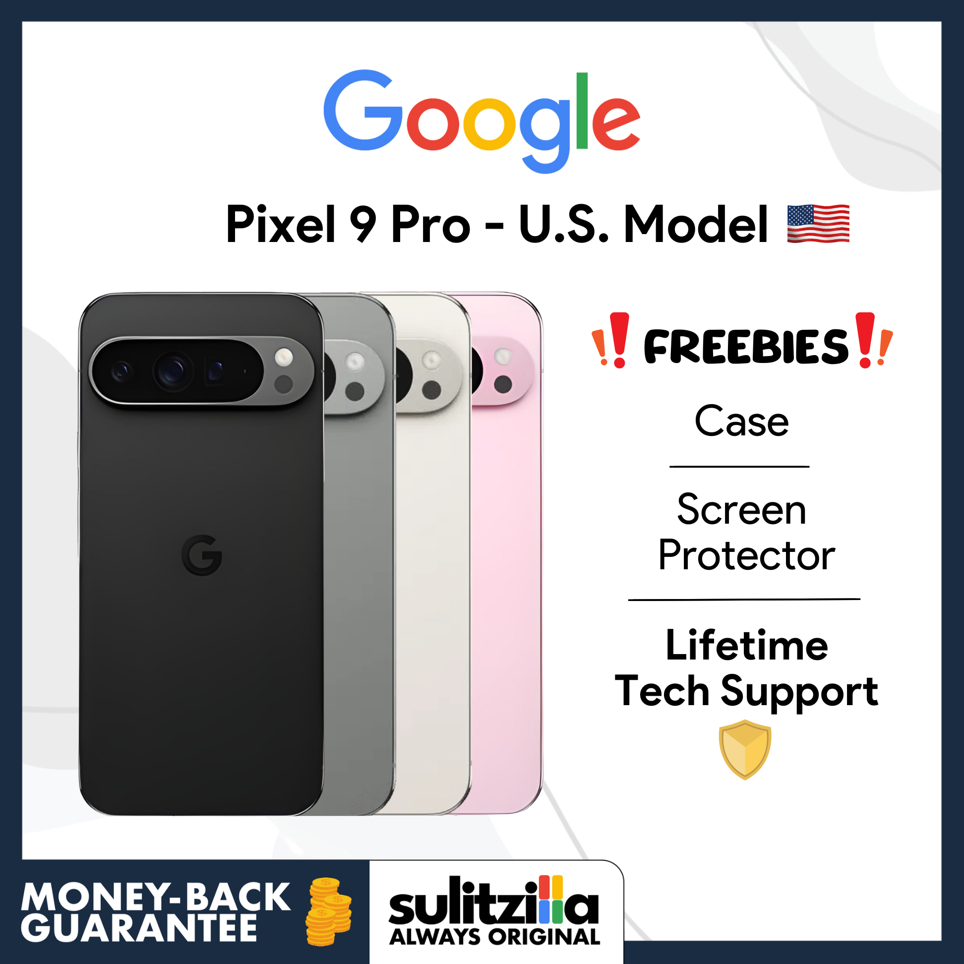 Google Pixel 9 Pro - US Model - (128GB/256GB/512GB) with 5G/eSIM and Google AI