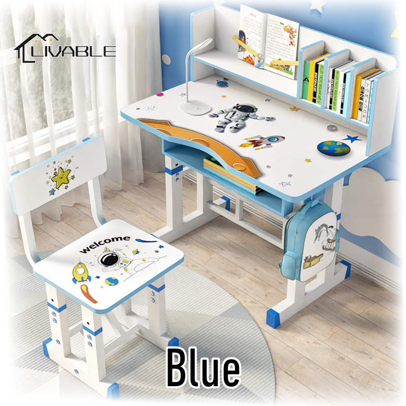 LIVABLE Study Table for Kids with Chair Adjustable table for School Bedroom Combination Child Writing Desk Set - Image 3