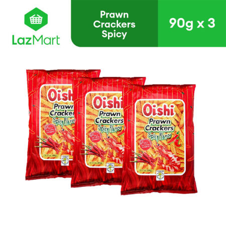 Oishi Prawn Crackers Spicy Flavor 90g x 3