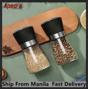 Refillable Glass Salt and Pepper Mill - Adjustable Coarseness Grinder