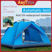 Foldable Waterproof Camping Tent for 3-4 People