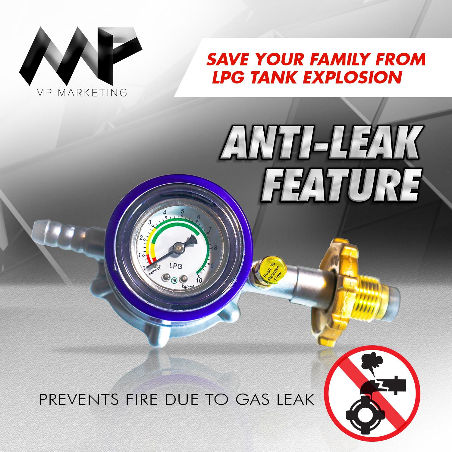 Auto Safety LPG Gas Regulator with Gauge by MP Marketing