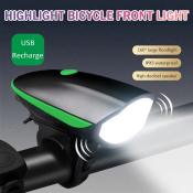 USB Rechargeable Bike Light with Horn - Waterproof and Powerful