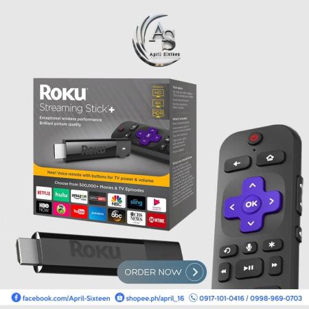 Roku Streaming Stick+ | HD/4K/HDR with Voice Remote