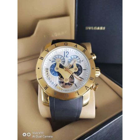 BVLGARI rubber automatic skeletion watch