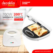 INGCO Electric Sandwich Toaster, Non-Stick Coating, Decakila Model