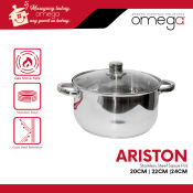 Omega Ariston Stainless Steel Sauce Pot with Glass Lid