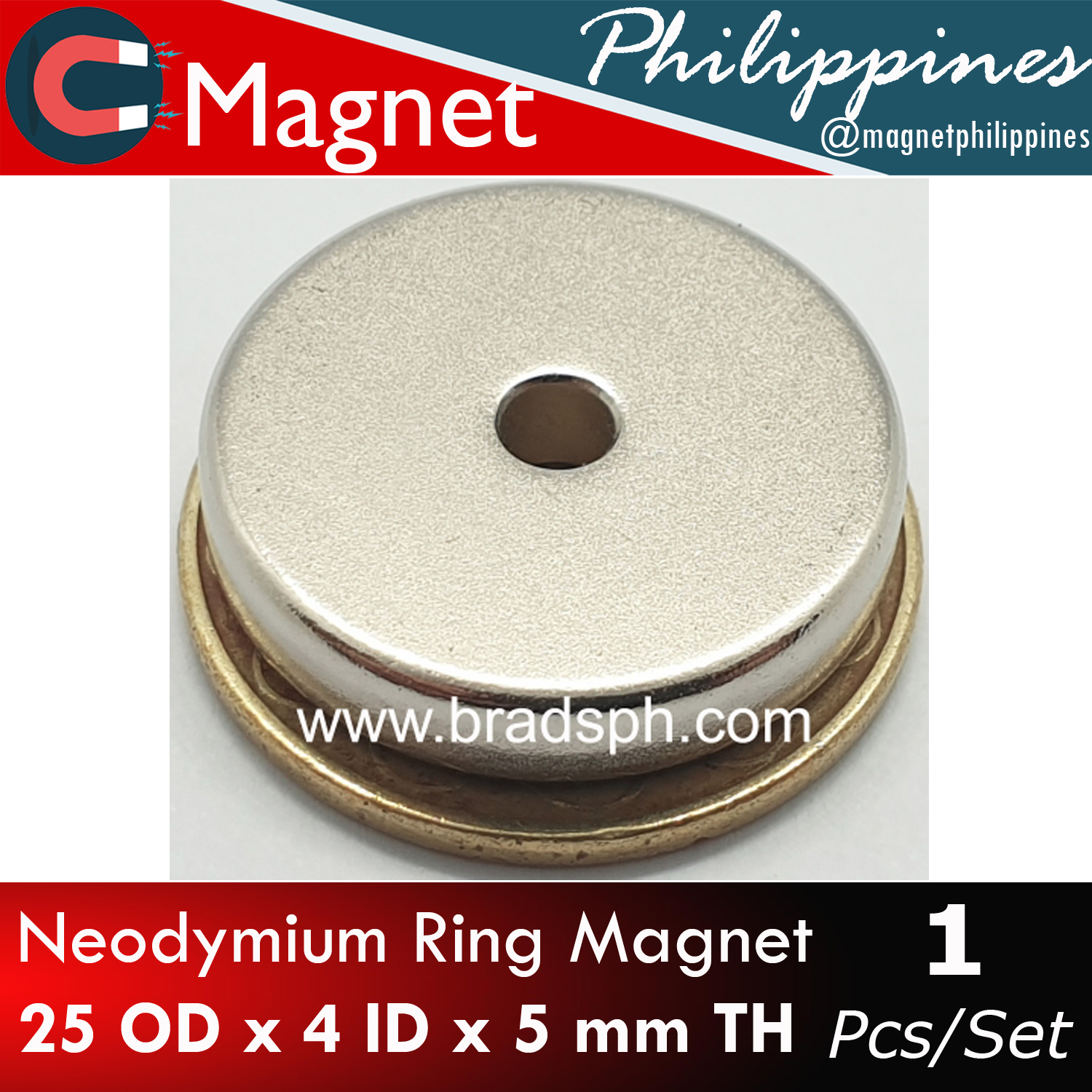 10x Ring 10mm x 1.5mm Hole 5mm N42Neodymium Rare Earth Disc Round Magnet