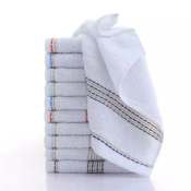 12PIECES HAND TOWEL WHITE GOLD LINE CANNON 32G FACE TOWEL