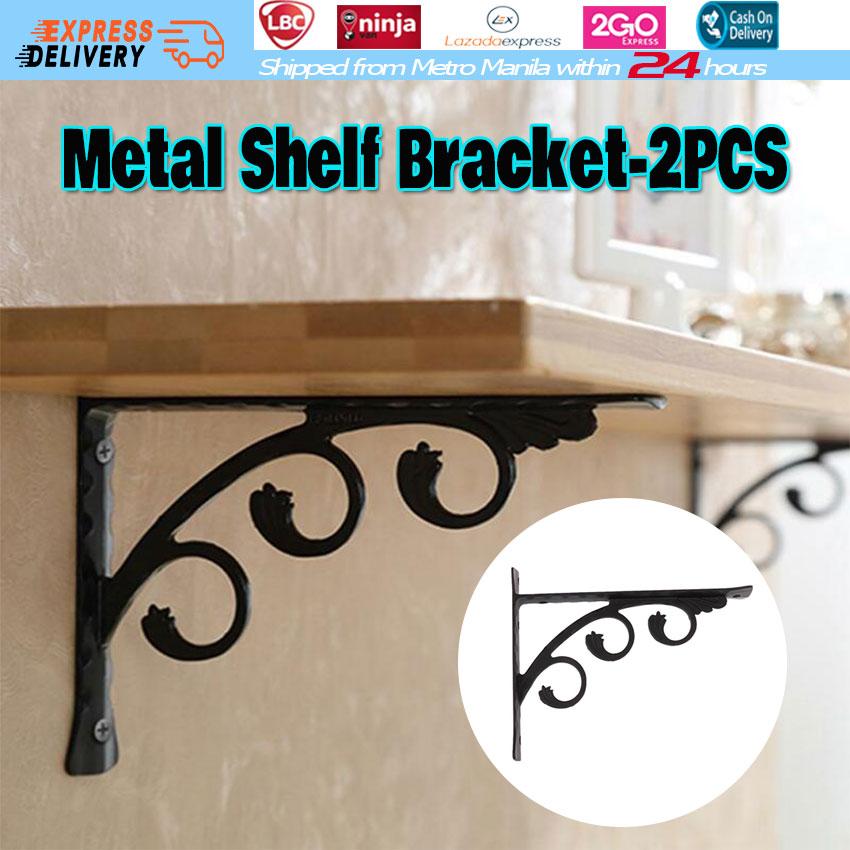 2PCS/Set Heavy Duty Wall Mounted Shelf Bracket Hanging Holder Metal