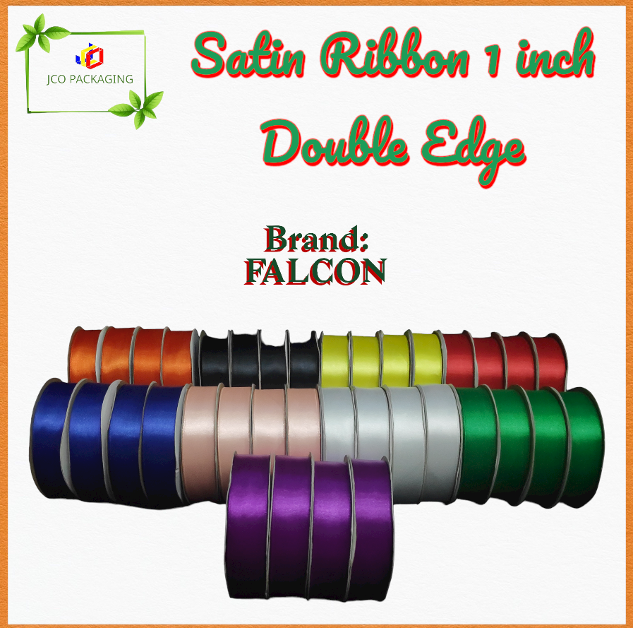 1 inch SATIN RIBBON (Cloth) Double Edge 50yards per roll, Brand: Falcon High Quality Ribbon