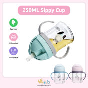 HNTOB Kids 250ml Sippy Cup with Strap and Handle