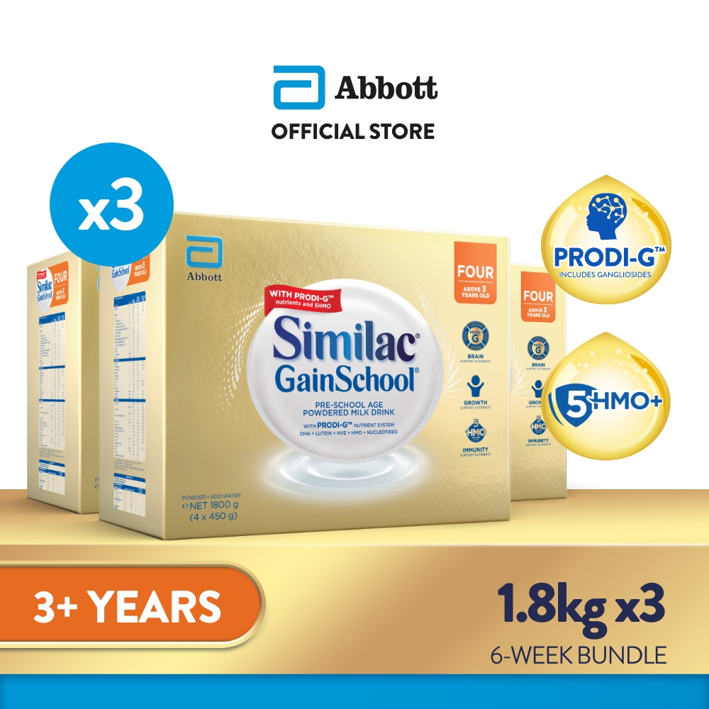 [Bundle of 3] Similac GainSchool with 5-HMO and PRODI-G 1.8KG (3 years onwards)