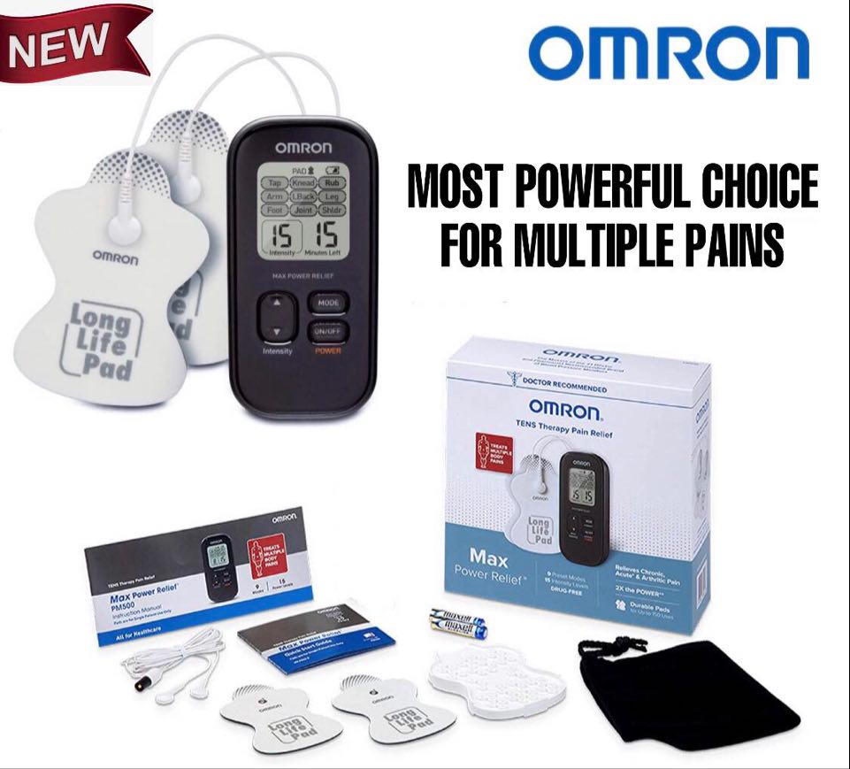 OMRON Total Power + Heat TENS Unit Muscle Stimulator, Simulated Massage and  Heat Therapy for Lower Back, Arm, Leg, Foot, Shoulder and Arthritis Pain,  Drug-Free Pain Relief (PM800)