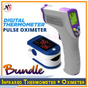 Non-Contact Digital Thermometer and Finger Pulse Oximeter Combo