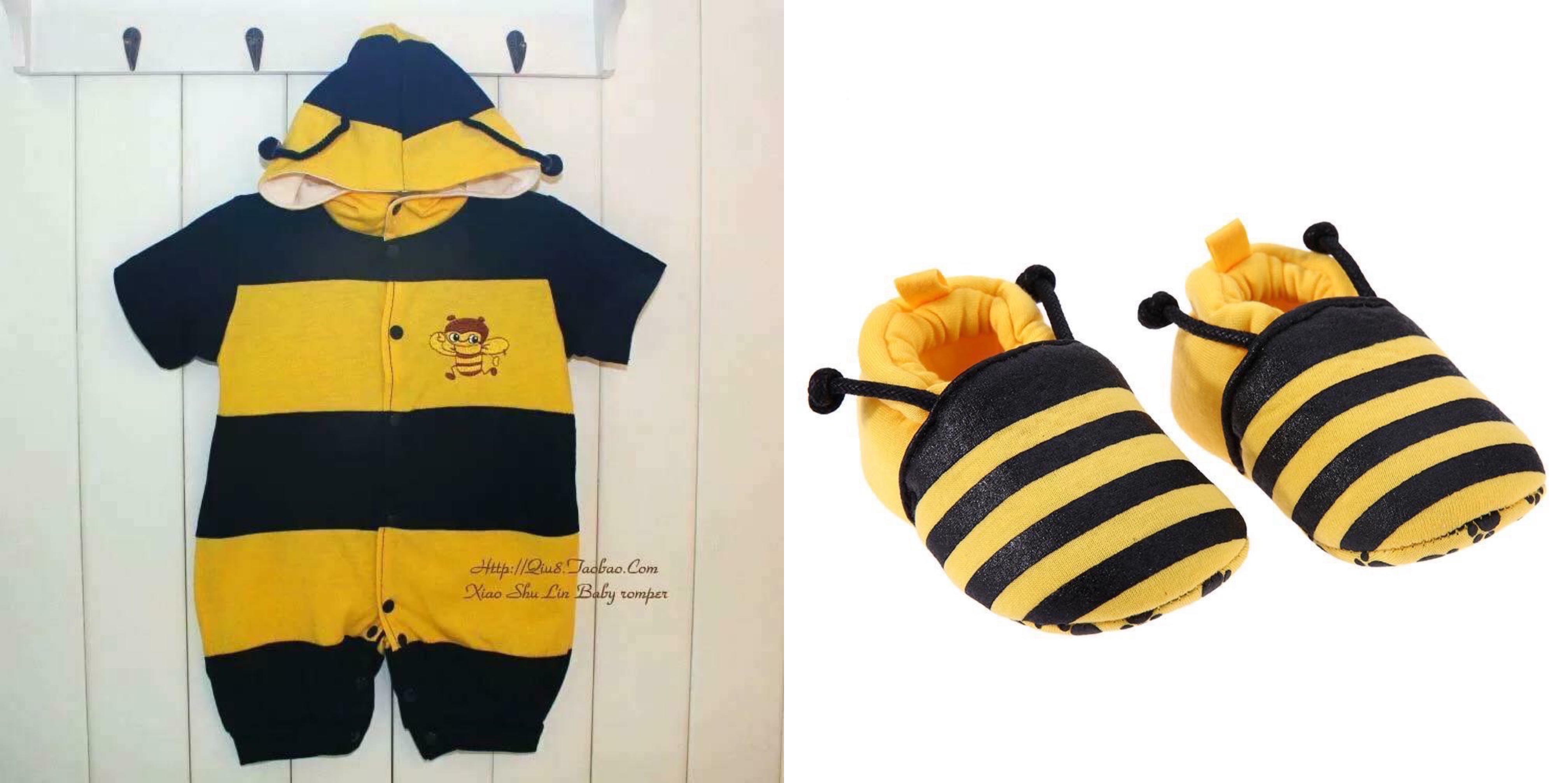 Product photo of Baby bee hooded romper (2 months-3 yrs) from its Lazada listing