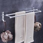 Space Aluminum No-Drill Dual Towel Rack with Hooks