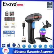 Eyoyo Wireless Barcode Scanner - Auto-Sensing Handheld QR Scanner