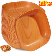 10Pcs Wooden Dessert Tray Set - Kitchen Tableware