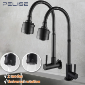 Pelise 360° Flexible Pull Faucet with Sprayer - Black