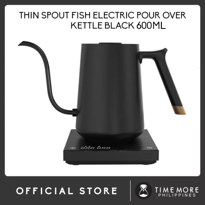 TIMEMORE Thin Spout Fish Electric Pour over Kettle Black 600ML