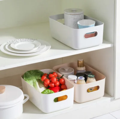❤️Desktop Plastic Box Cosmetic Organizing Box Kitchen Storage Box Snack Storage Basket (5)