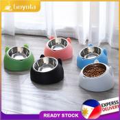200ml Cat food Bowl Raised No Slip Stainless Steel Elevated Stand Tilted sneck protection Feeder Bowl
