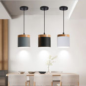 Nordic Wood Pendant Light - Vintage Macaron Chandelier