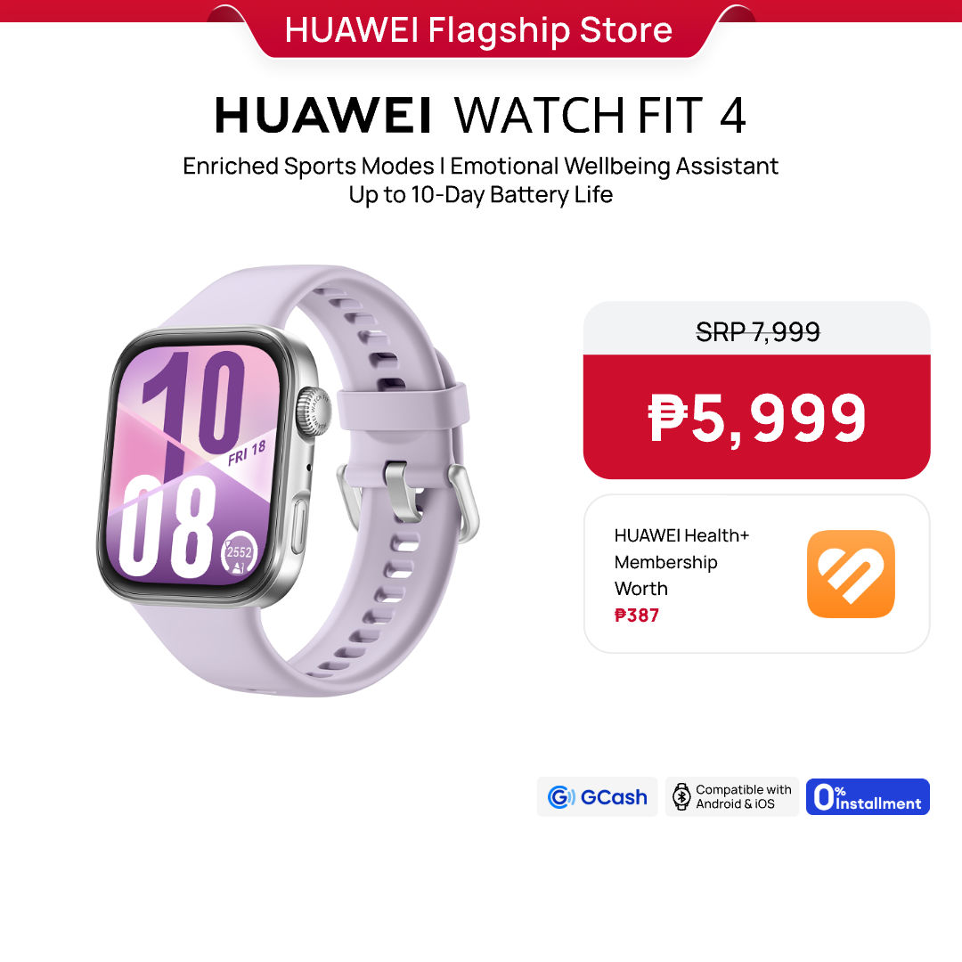HUAWEI WATCH FIT 4 Series Smartwatch / ECG*/ Health Management / Precise Positioning / Golf & Diving* / Up to 10-Day Battery Life / Compatible to iOS & Android - Image 2