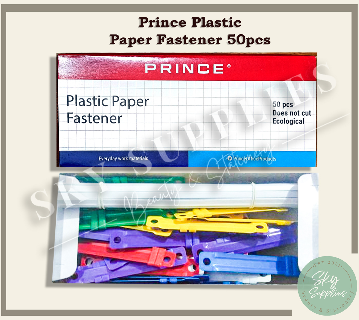 Prince Plastic Paper Fastener | 10Box