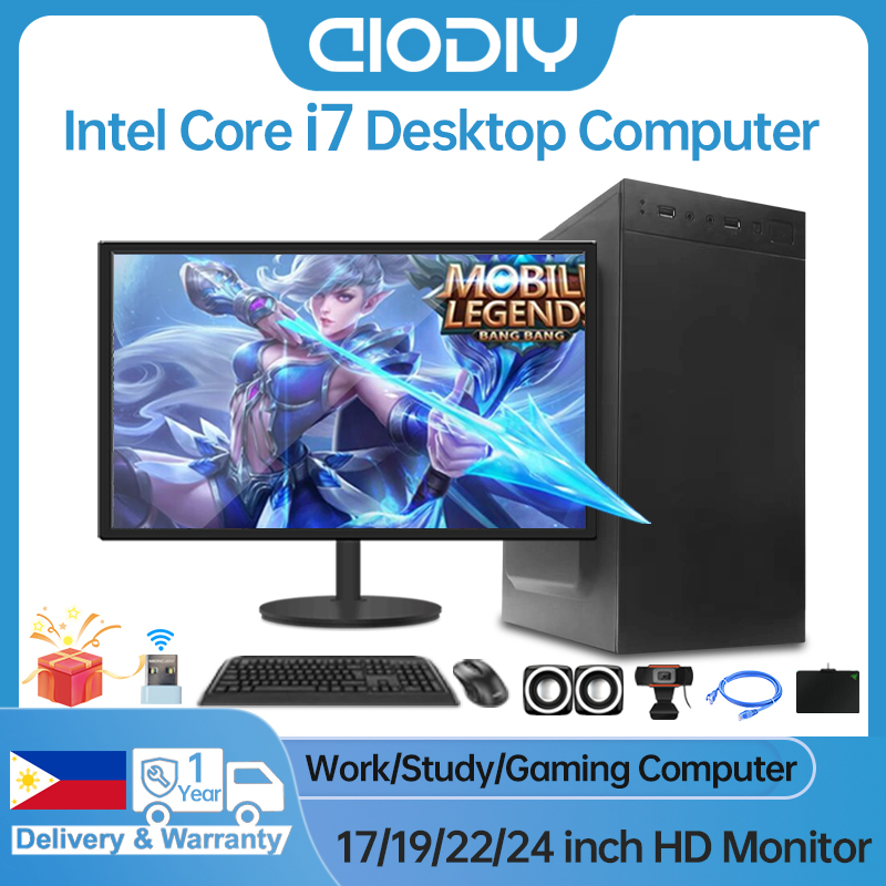 Lazada Philippines - AIODIY Desktop Computer Original Brand New Inter Core i3/i5/i7 16G 512G SSD Set PC Full Set Computer set Gaming PC Set Gaming Computer With 17/19/22/24 inches LED Monitor Computer Set Beyond Laptop