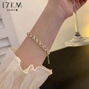 17KM Gold Pearl Zircon Bead Bracelet for Women