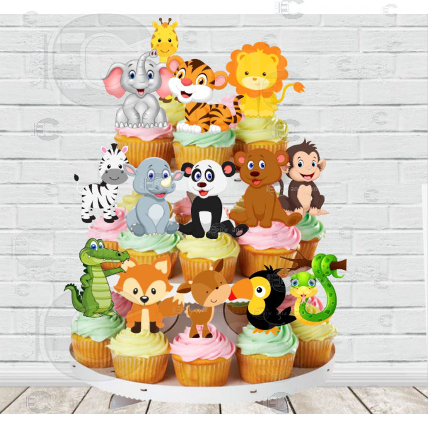 Cheap Animal With Sticks Animal Theme Cupcake Toppers Birthday Topper Cake  Toppers Toppers Set Cake Picks