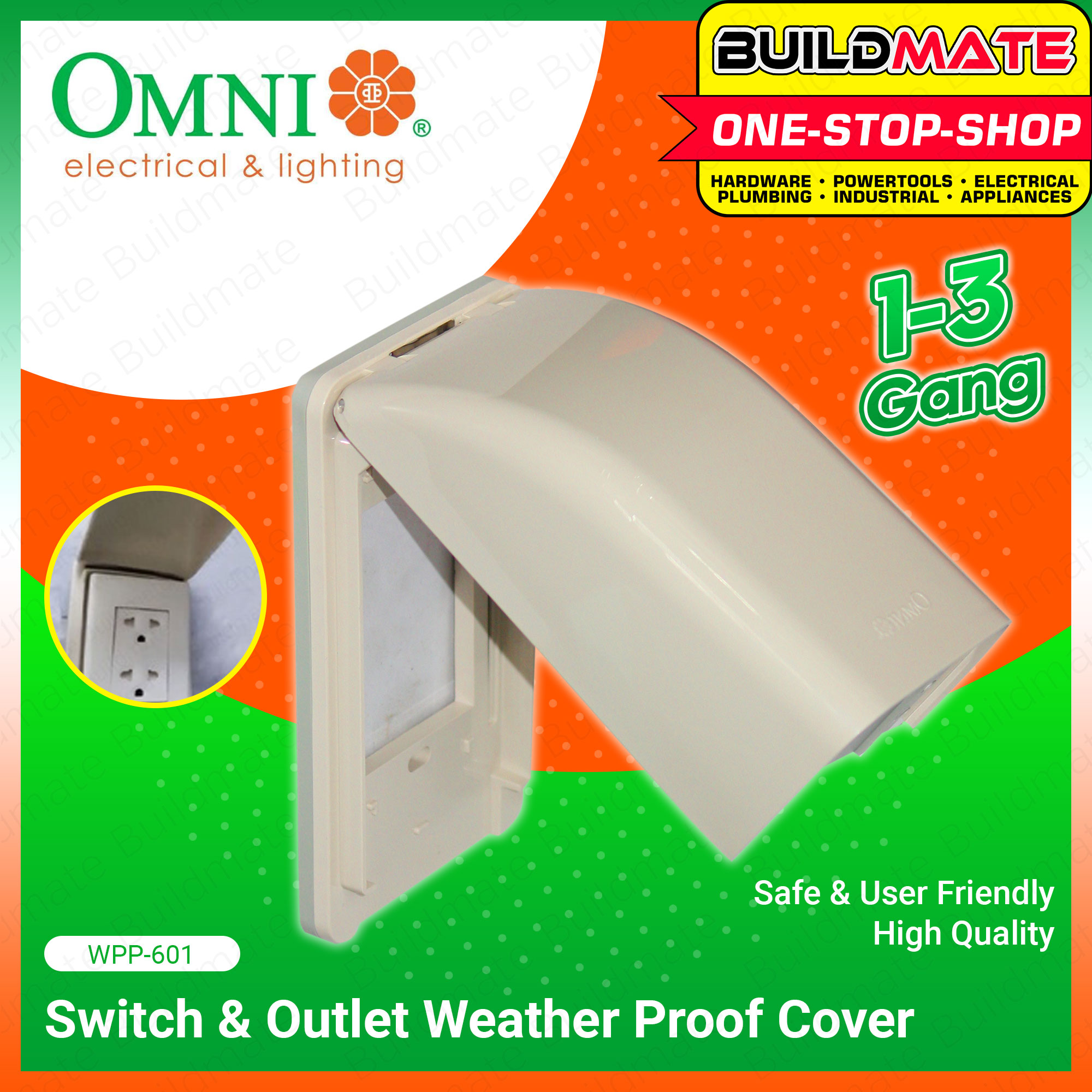 OMNI Weatherproof Cover for Outlet and Switch, BUILDMATE