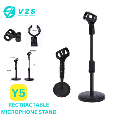 V2S Y5 Retractable Desktop Mic Stand With Adjustable Height