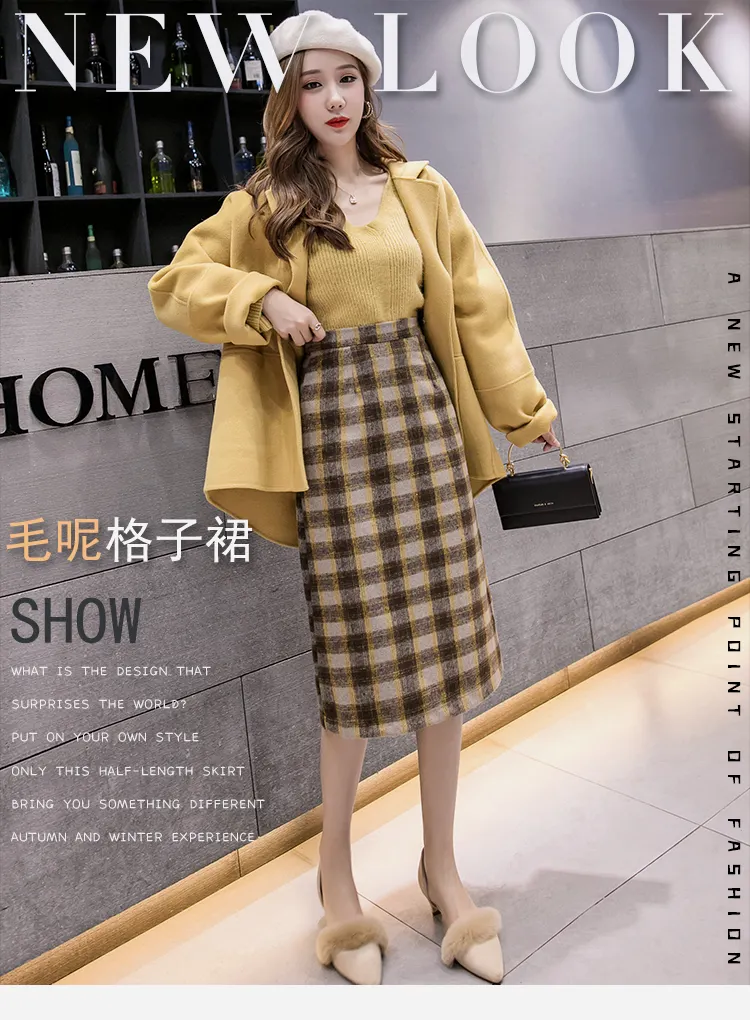 plaid midi skirt 5t