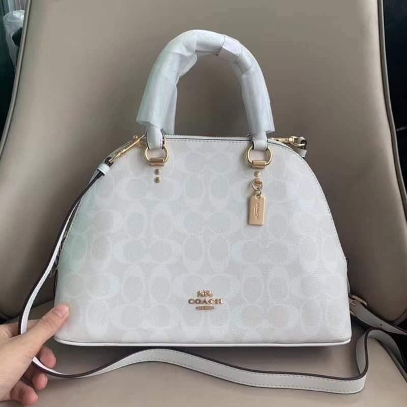 coach katy satchel white