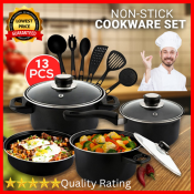 Non-Stick Kitchen Cookware Set with Silicon Handle - 