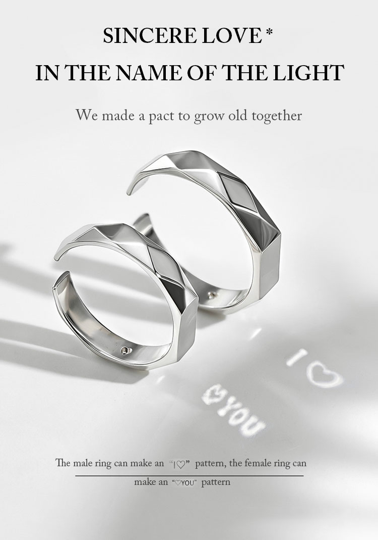 Buy MYKI Alluring Engagement Adjustable Couple Rings Sterling Silver  Swarovski Zirconia 24K White Gold Plated Ring online | Looksgud.in