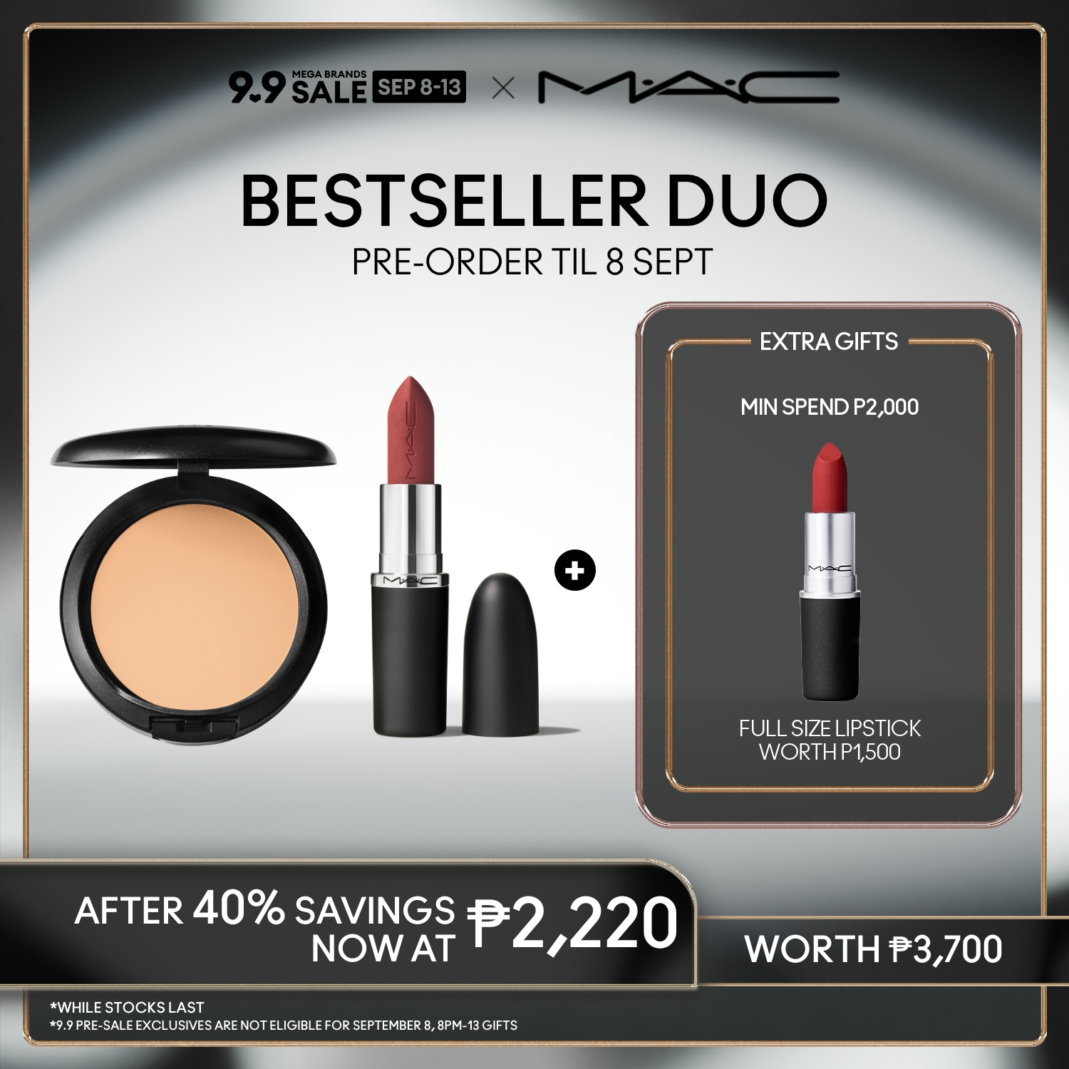 Discount on M·A·C  shoes - SKU: 【40% OFF】MAC Studio Fix Powder Plus Foundation 15g and Macximal Silky Matte Lipstick 3.5g
