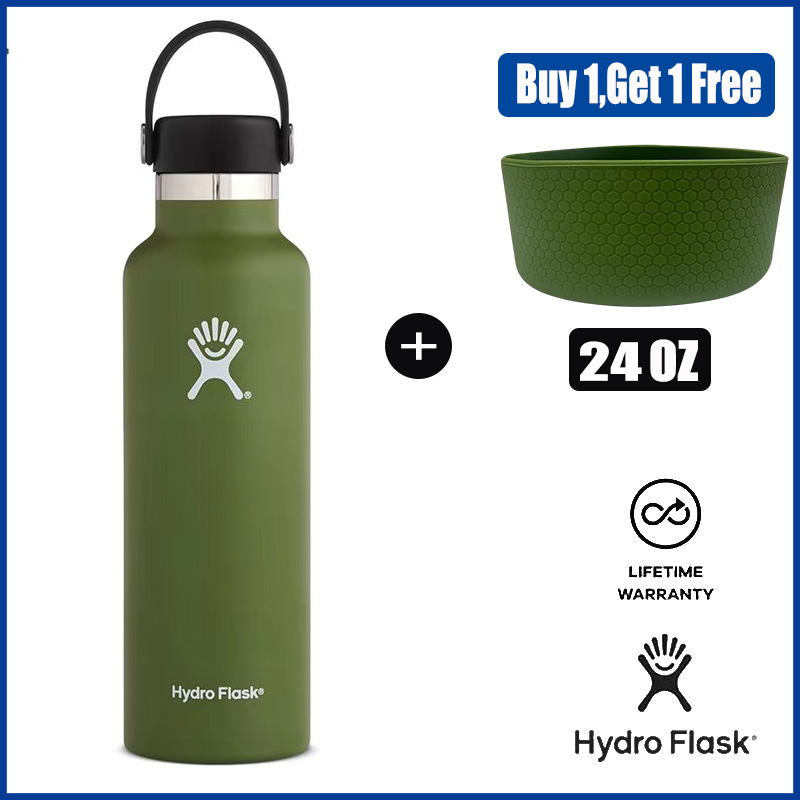 Hydro Flask Wide Mouth Water Bottle with Flex Cap Olive 32oz/946ml 