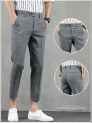 HUILISHI Korean Plaid Men's Suit Trousers #Fashionable & High-Quality