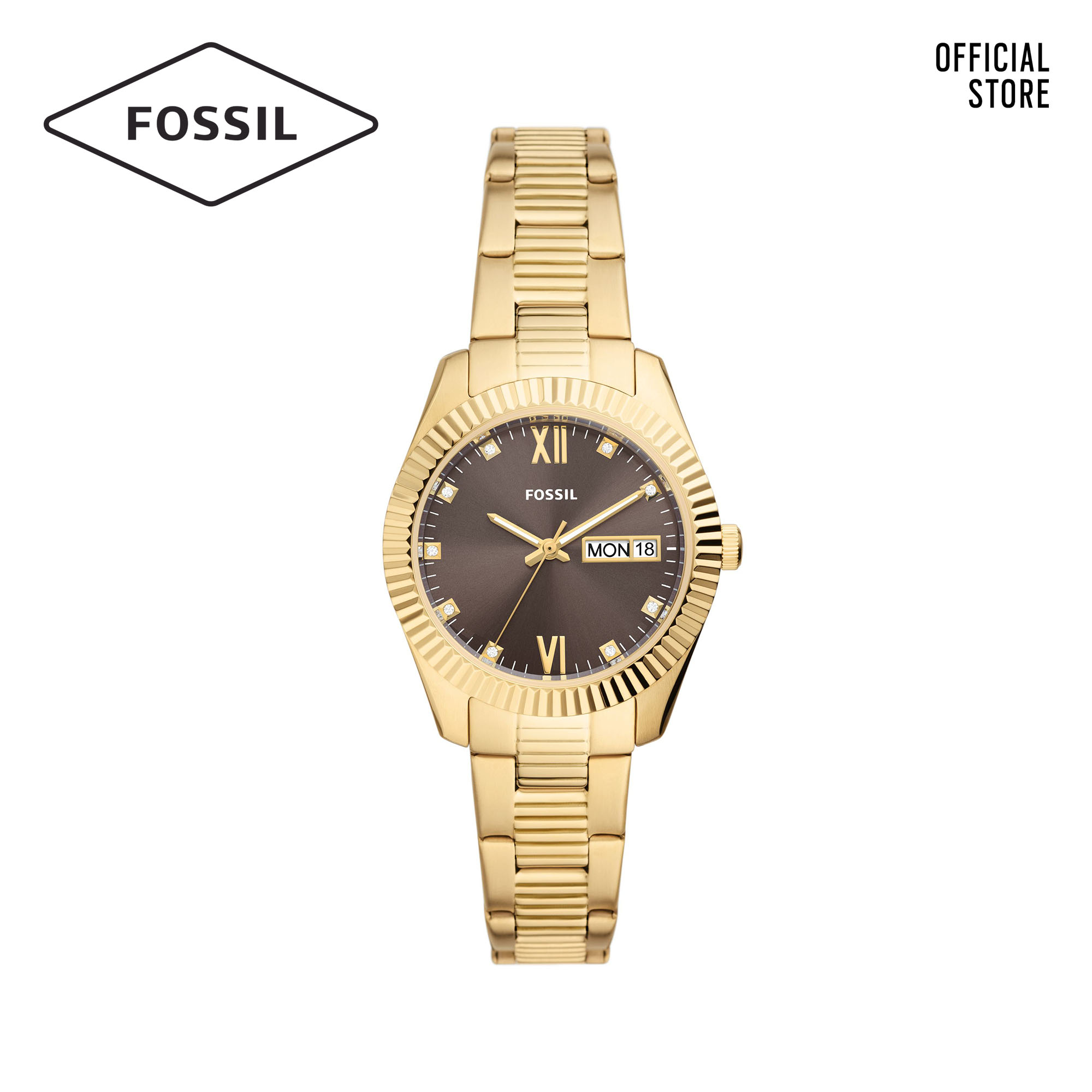 Dayle Three-Hand Rose Gold-Tone Stainless Steel Watch - BQ3886 - Fossil