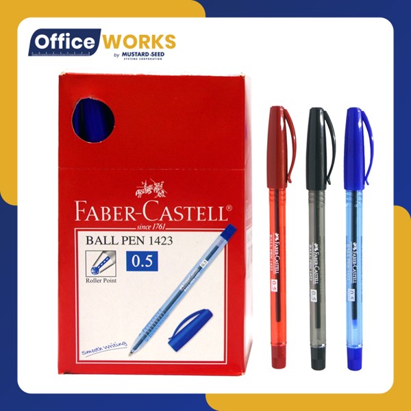 Faber-Castell 1423 Black 0.5mm S-fine Ball Point Pen 5pcs Set