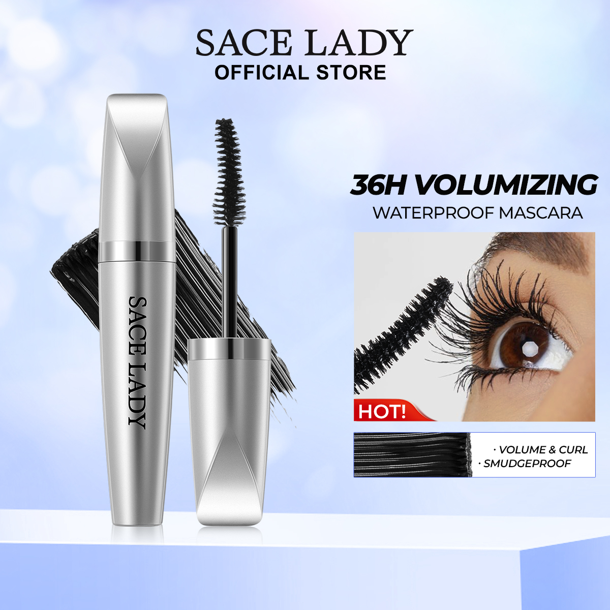 Discount on SACE LADY  shoes - SKU: SACE LADY Waterproof Mascara Volume & Curling Black Eyelashes Smudgeproof Eye Makeup